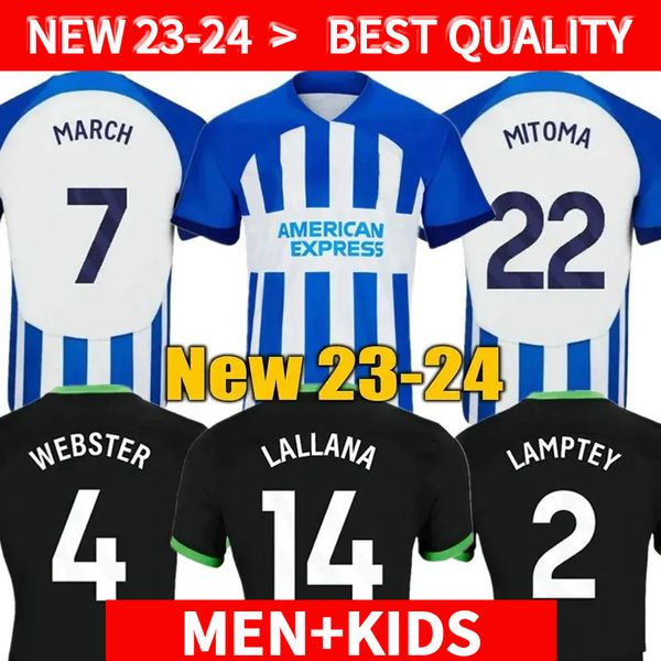 

23/24 maupay mitoma bhafc soccer jerseys gross 2023 2024 veltman seagulls football shirt march alzate propper undav lamptey ferguson caicedo, Black;yellow