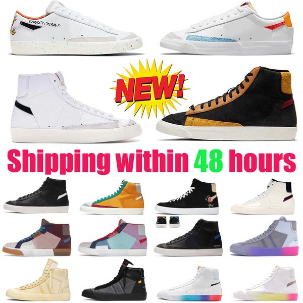 

running shoes blazer shoes mid 77 vintage blazers casual shoes white indigo multi color high pomegranate jumbo pink mens trainers designer s, Black