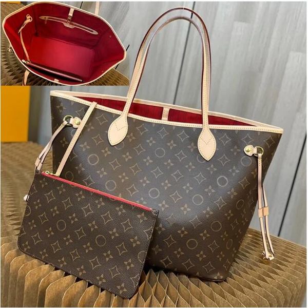 

luxury womens designer bag never pm mm gm tote bags full purse ladies shoulder crossbody bags flower checkers grid canvas leather handbag zi