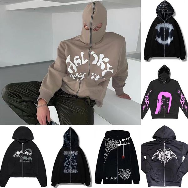

mens womens hoodies sweatshirts cardigan outwear street skull rhinestone zipper hooded jacket s-2xl, Black
