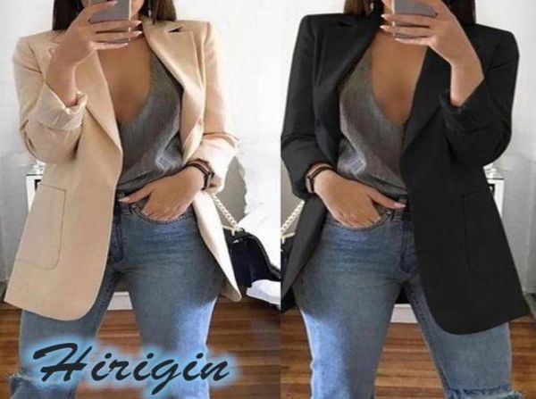 

summer autumn women coat clothes new casual women039s slim long sleeves turndown collar cardigan mid solid coat7696678, Black;brown