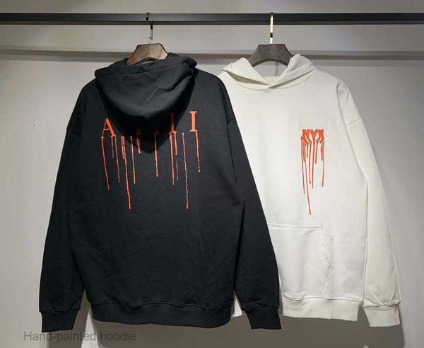 

personalized hand-painted logo hoodiedesigner mens hoodie womens letter street autumn and winter fashion sweatshirt loose 321, Black