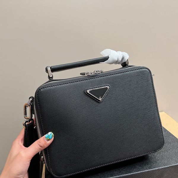 

saffiano leather bag crossbody messenger bag women man camera bag designer triangle purse zipper closure fashion luxury purse handbag tote w