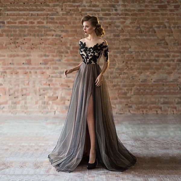 

elegant navy blue mother of the bride groom dresses mermaid long sleeves lace women gown111111111222, Black;red
