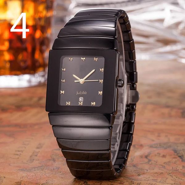 

rad0 rectangle tungsten steel sapphire swiss ronda quartz movement ultra thin business watch men waterproof with calendar, Slivery;golden