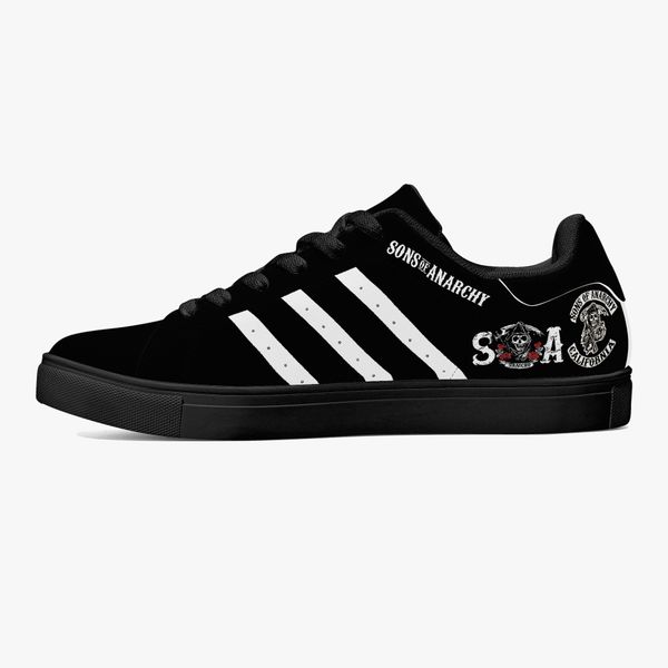 

definitely prevent men's shoes men's low versatile flat shoe men's board shoes casual shoes black shoe with white stripes and