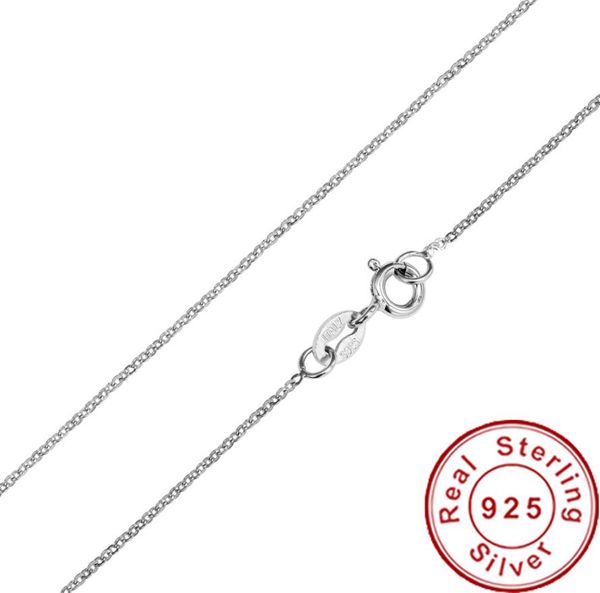 

fashion jewelry sterling silver chain 925 necklace t and co rolo chain for women 1mm 16 18 20 22 24 inches6641635