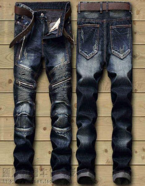 

men039s jeans drop fashion new biker jeans men039s distressed stretch ripped hip hop slim fit hos punk denim cotton 4193146, Blue