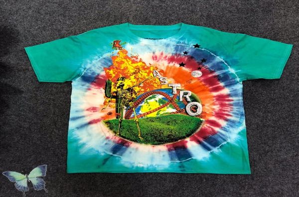 

tie dye short sleeve tshirt men women fashion summer style tee2090051, Black;brown