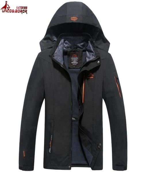 

uncoboror size 6xl 7xl 8xl male jacket spring autumn quality brand waterproof windproof jacket coat tourism mountain jacket men c3217093, Black;brown