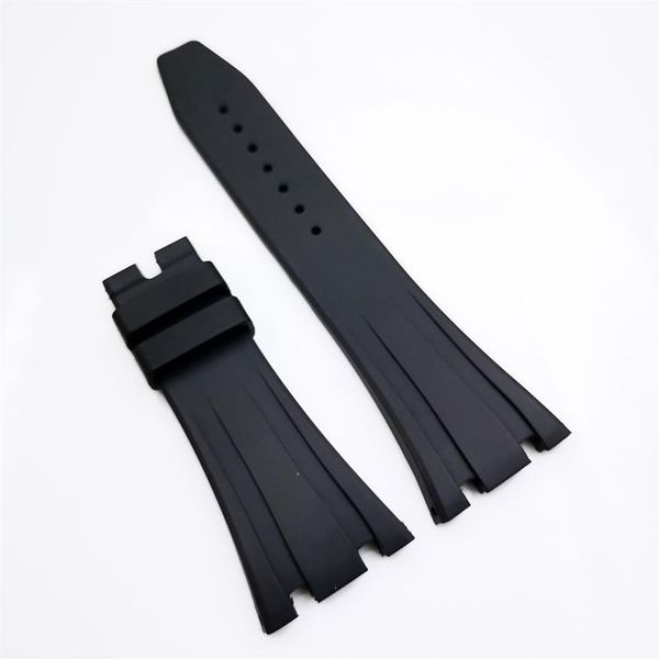 

27mm 18mm black rbber clasp strap watch band for royal oak 39mm 41mm model 15400 15300274p, Black;brown
