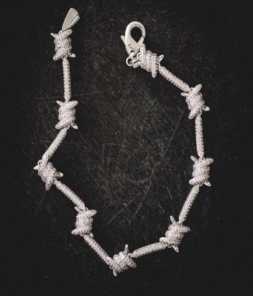 

wire chain personality cuban bracelet 7 8 inch cuban chain full of zircon jewelry hip hop street rap men and women bramble bracele8510794, Black