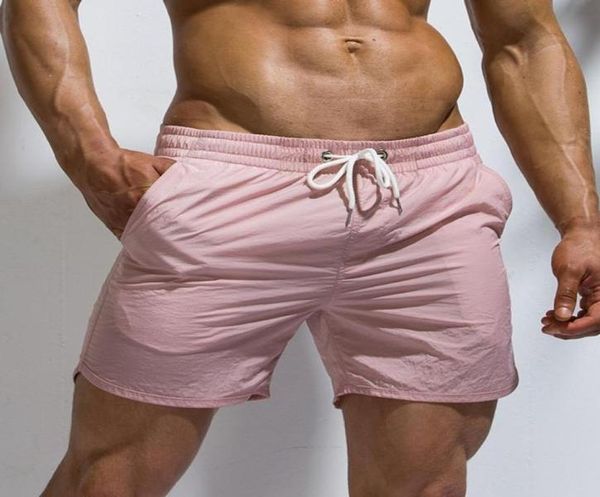 

men039s shorts summer men fitness bodybuilding man solid gyms workout male breathable mesh swimming sportswear jogger beach sho7203093, White;black