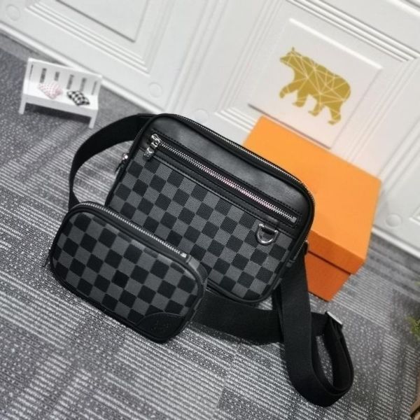 

designer men's shoulder bag luxury leather crossbody bag new two-piece messenger bag fashion classic wallet