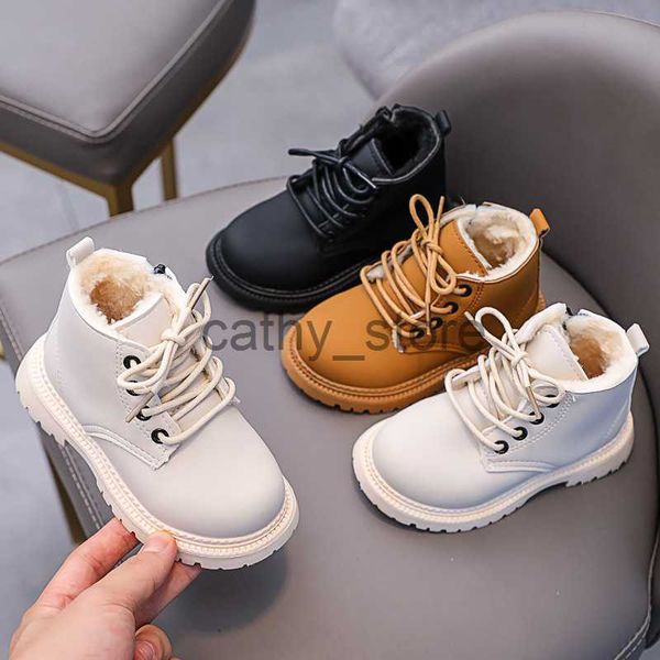

boots simple pure color girls snow boots super warm thicken plush inner handsome kids boy platform shoes winter child footwear f08043 x0821, Black;grey