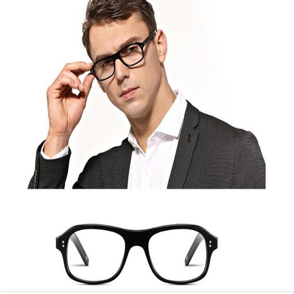 

kingsman star trailer pre glasses for men 52-20-145 italy imported pure-plank frame for prescription glasses full-set case312b, White;black