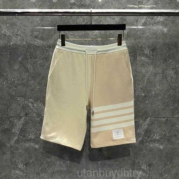 

2023 fashion brand tb thom casual shorts apricot men women summer cotton casual sports trousers knee length jogger track shorts, White;black
