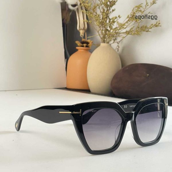 

metal tom-fords sunglasses mens ft tourism fashion sunglasses cat flat eye womans style vintage rose reflective multi-color gold lens mirror, White;black