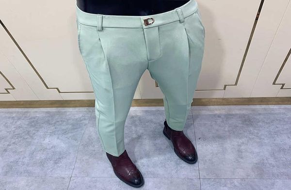 

autumn winter mens dress pants casual business formal pants for men office social streetwear suit pants wedding trousers 2105279737243, White;black