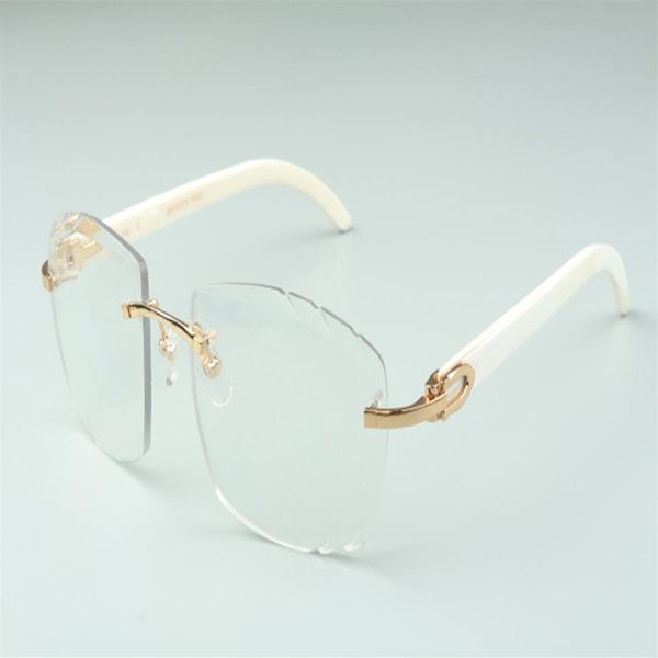 

direct s high-end pochromic cutting lens sunglasses 4189706-a white natural buffalo horn sticks size 58-18-140mm2407, White;black