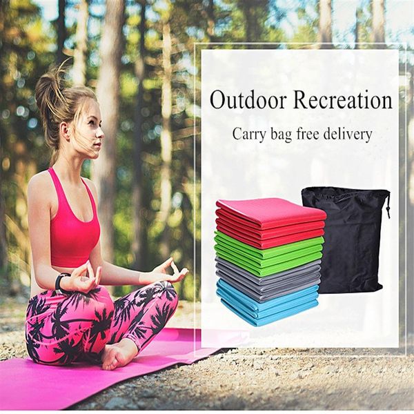 

foldable travel tpe yoga mat 183x61x0 6cm with carry bag tasteless sweat absorbent anti slip for outdoor travel yoga pilates floor257i