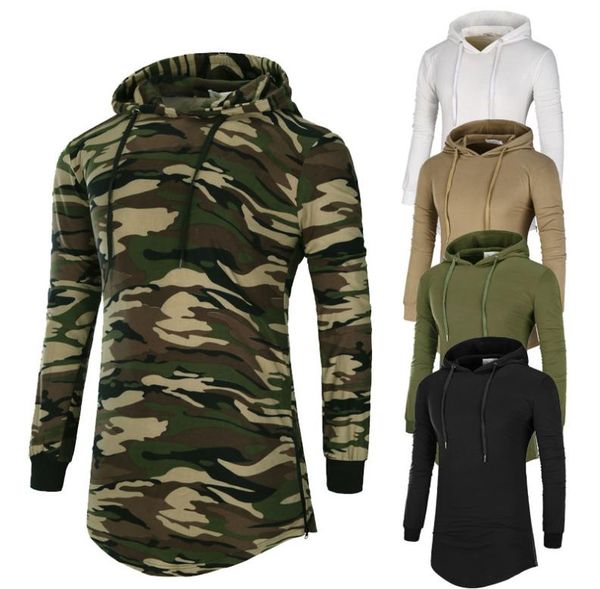 

new tee shirt camouflage hooded t shirt men side zipper long sleeve army style t shirts male sweatshirt plus size4290825, White;black