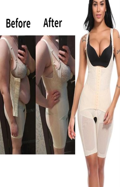 

women039s open bust corset body shaper thigh reducer firm tummy control shapewear bodysuit fajas colombianas slimming underwear2108405, Black;white
