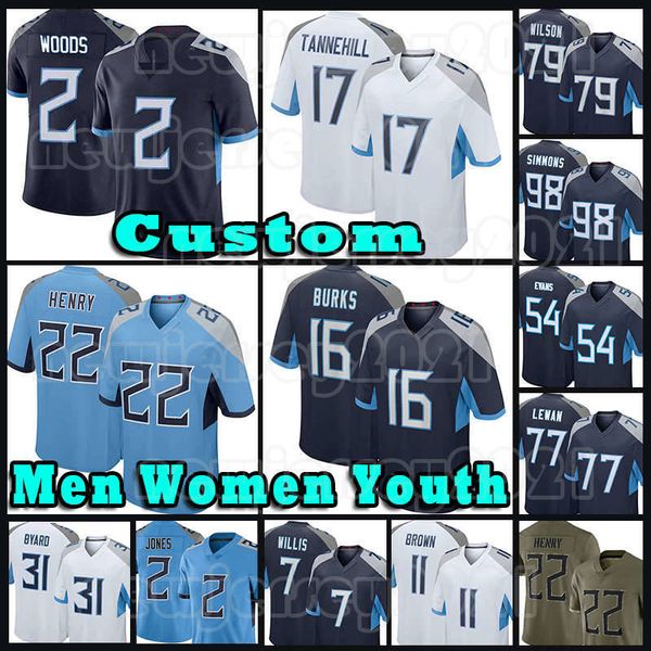 

22 derrick henry 98 jeffery simmons football jerseys 10 deandre hopkins kevin byard treylon burks steve mcnair ryan tannehill warren moon ed, Black;red