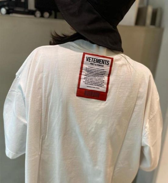 

vetements applique oversized tshirts fashion casual tshirt streetwear hiphop summer men women loose tee1360467, White;black