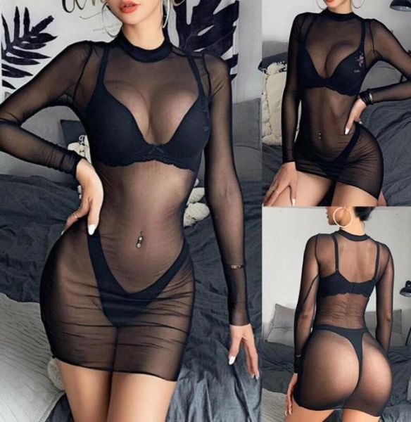 

women beach dress mesh bathing suit cover up sheer bikini vestido swimwear clubwear robe saida de praia see through7227739, White;black