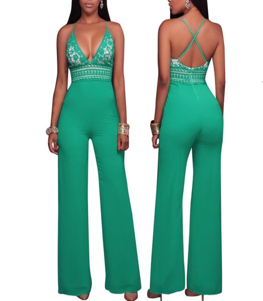 

women new casual jumpsuit european and american fashion lace rompers women039s summer bodysuit 20171484904, Black;white