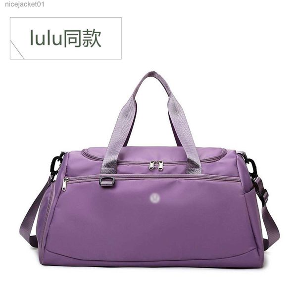 

designer lululemens travel bag travel bag with the same design large capacity waterproof hand diagonal luggage bag fitness bag dry wet separ
