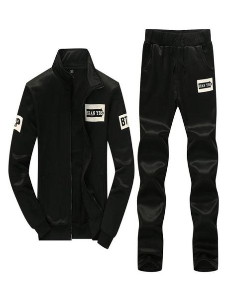 

mens tracksuit sportwear spring autumn long sleeves casual jackets with casual jogger pants homme sweatsuits asian size m4xl3901959, Gray