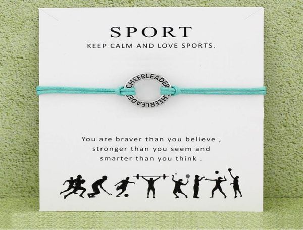 

fashion cheerleader cheer mom baseball softball basketball soccer hockey volleyball sports charm card bracelets women men jewelry 7976420, Golden;silver