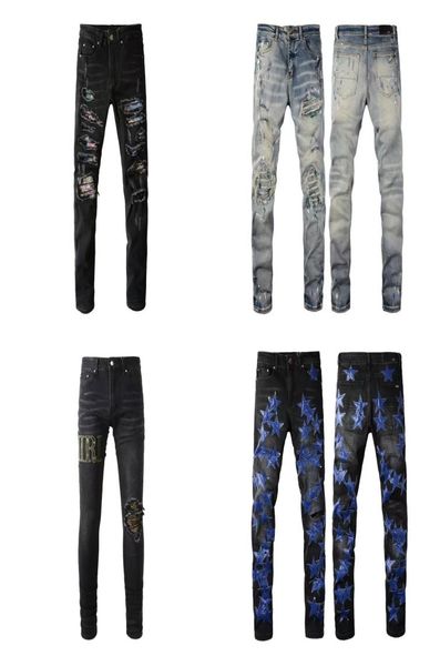 

luxurys designers jeans brown jeans distressed france fashion pierre straight cotton denim new online hole regular skinny designer1044262, Blue