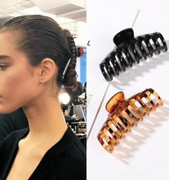

solid color claw clip ponytail large barrette crab hair bath clip makeup hair styling barrettes catch accessories2267188, Slivery;white