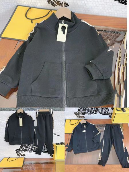 

big boy clothe set black color designer kids fashion clothing sets korean style baby boys autumn clothes wholesale, White