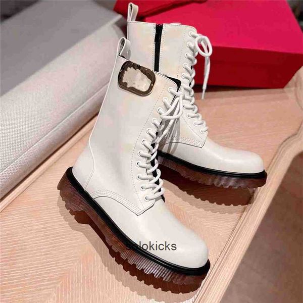 

high wool casual valentinolies heel knight martin leather fashion winter warm wedding party design flat shoes 04-01 1bdo boots women, Black