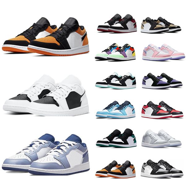 

2023 fashion low 1 jumpman 1s men basketball shoes og toe phantom medium olive panda concord patent university light smoke wolf grey sneaker