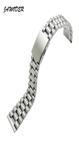 

jawoder watchband 16 18 20 22mm pure solid stainless steel polishingbrushed watch band strap deployment buckle bracelets7139355, Black;brown