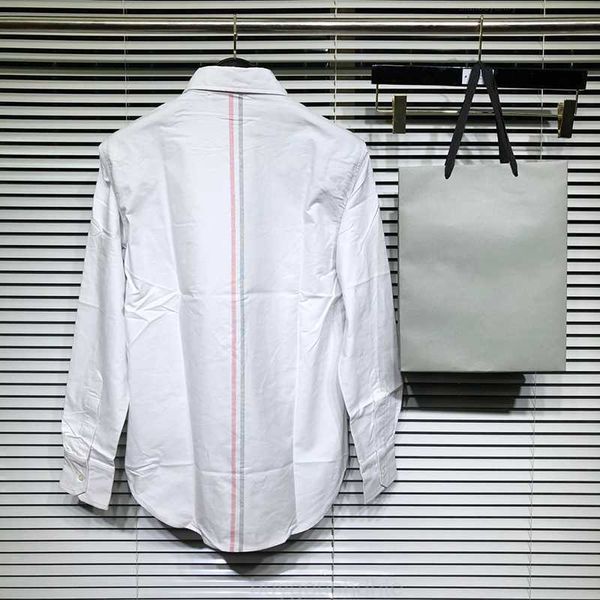 

tb thom back striped shirt 2023 spring classic fashion brand men's shirts pure cotton qaulity casual loose men s blouses, White;black