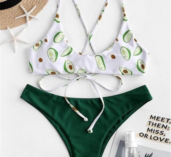 

bikini2021 avocado green bikini female swimsuit01234565998235, White;black