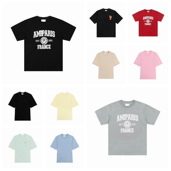 

2023 designer mens t-shirts summer 100% cotton fashion t shirt men woman causal o-neck basic t-shirt male short black grey red, White;black