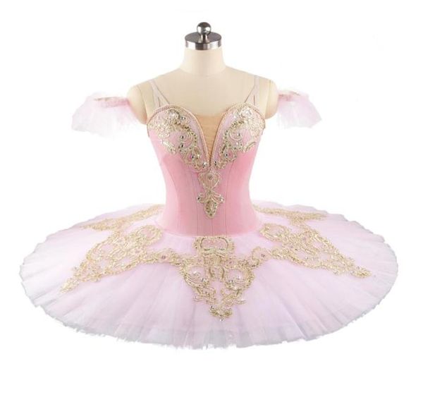

pink gold professional ballet tutu sleeping beauty tutu dress fairy for girl ballet competition costume velvet adult1987115, Black;red