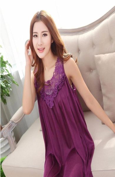 

whole 2017 summer nightgown silk lace pijama women nightwear girls sleepwear lingerie casual robe night dress home clothing6831113, Black;red