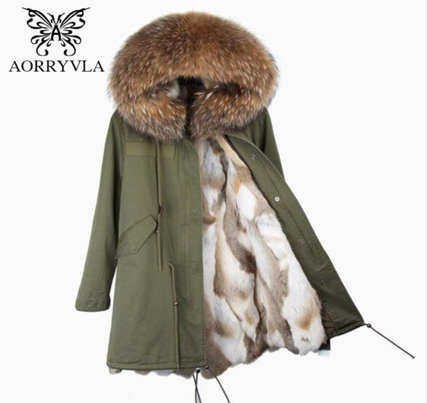 

aorryvla 2017 new winter women039s real fur parkas large raccoon fur collar hooded with lining long coat8629386, Black
