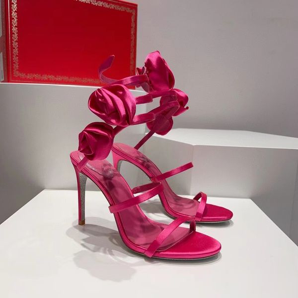 

romantic white sandals shoes floriane highest quality materials flowers & flower caovilla luxurious party wedding high heels eu35-42, Black