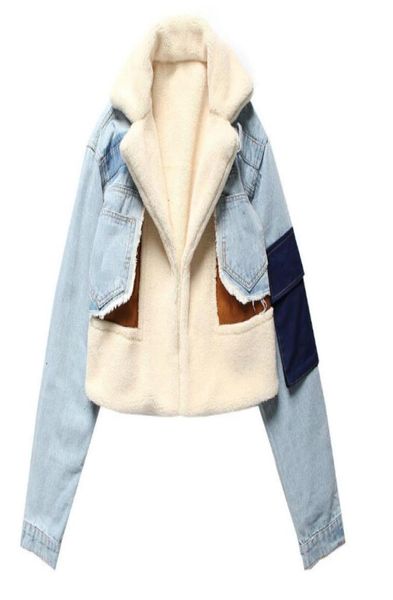 

blue full sleeve wool liner wde waisted turn down collar women outerwear jackets slim patchwork woolen coat 2020 autumn winter new8787862, Black;brown