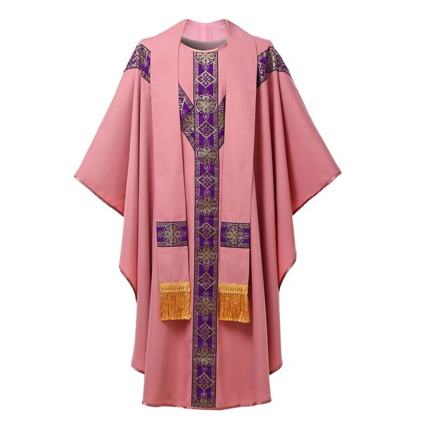 

chasuble purple liturgical vestment for catholic church priest mass robe garment, Black;red