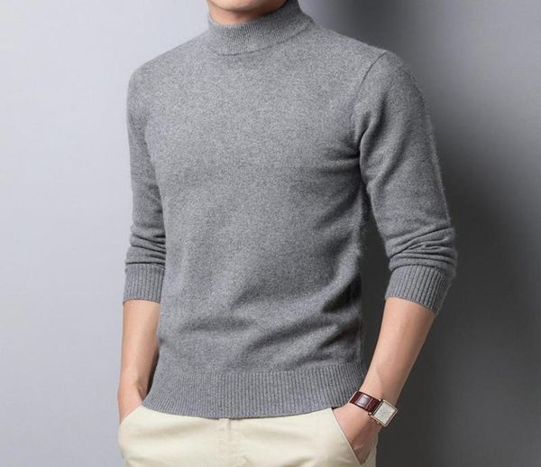 

men039s sweaters casual knitted sweater men half turtleneck long sleeve basic slim fit autumn soft mock neck pullover1979923, White;black